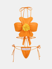 Damen-Badeanzug-Set mit Blumenmuster – Ansicht 3