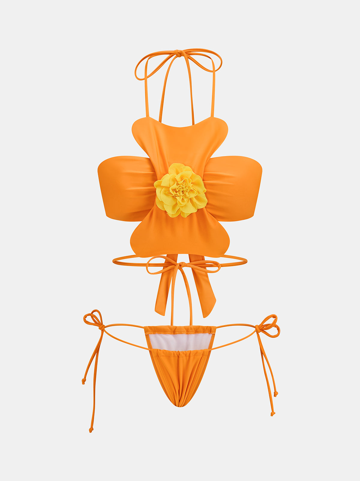 Damen-Badeanzug-Set mit Blumenmuster – Ansicht 3