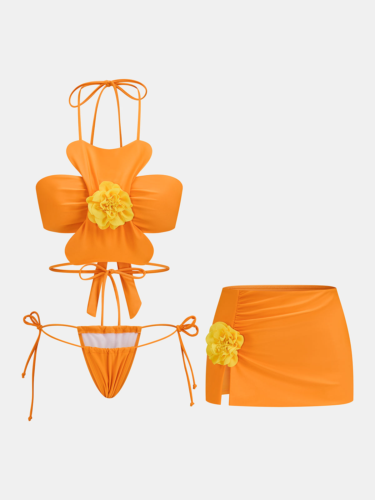 Damen-Badeanzug-Set mit Blumenmuster