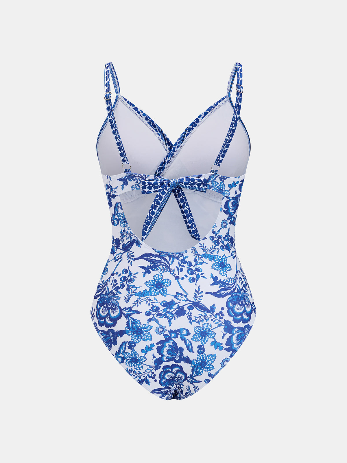 Damen-Einteiler-Badeanzug mit Blumenmuster – Ansicht 3