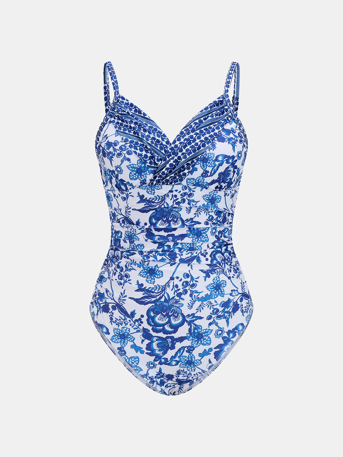 Damen-Einteiler-Badeanzug mit Blumenmuster – Ansicht 2