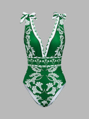 Damen-Badeanzug-Set mit Blumenmuster – Ansicht 2