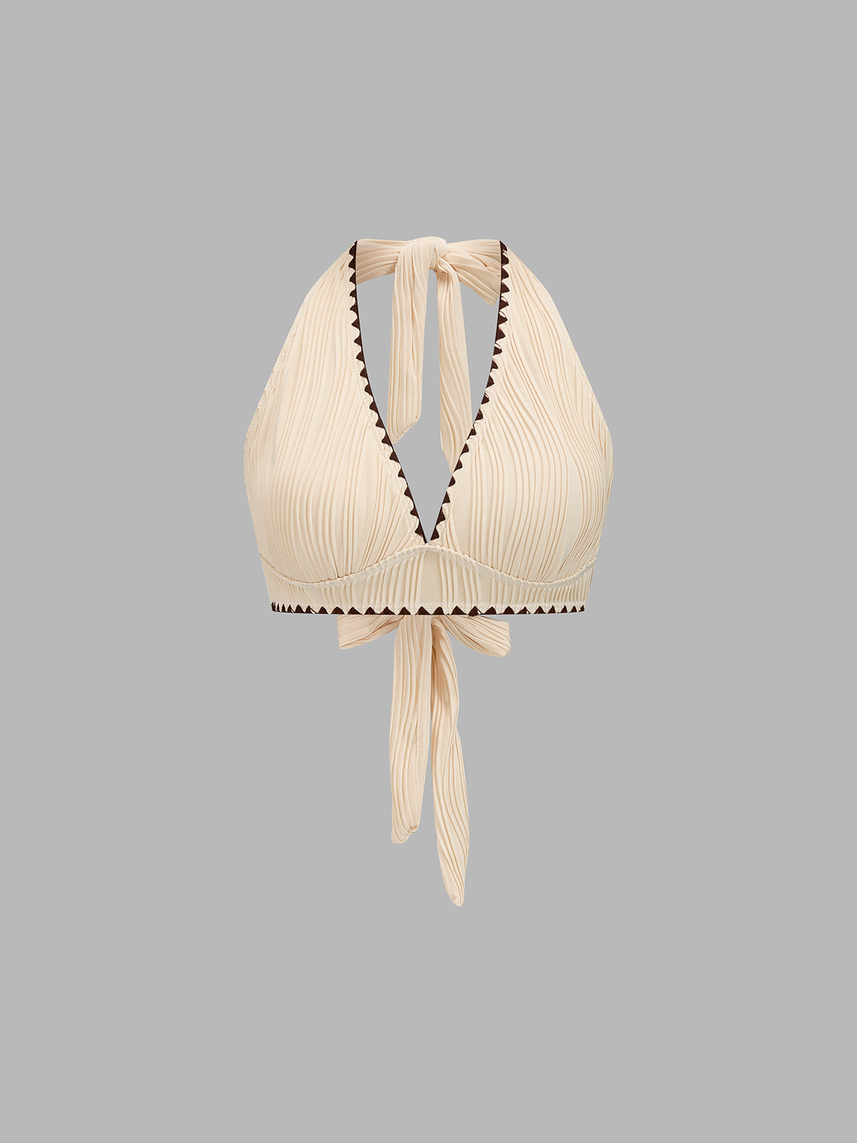Zweifarbiger Neckholder-Badeanzug für Damen – Ansicht 3