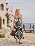 Damen-Badeanzug-Set mit Print und Neckholder