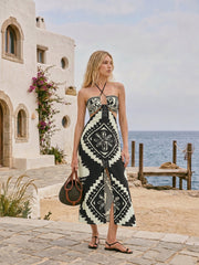 Damen-Badeanzug-Set mit Print und Neckholder