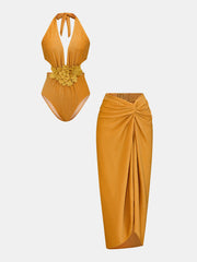 Damen-Badeanzug-Set mit Blumenmuster