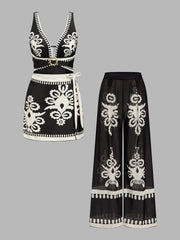 Damen-Badeanzug-Set mit Blumenmuster