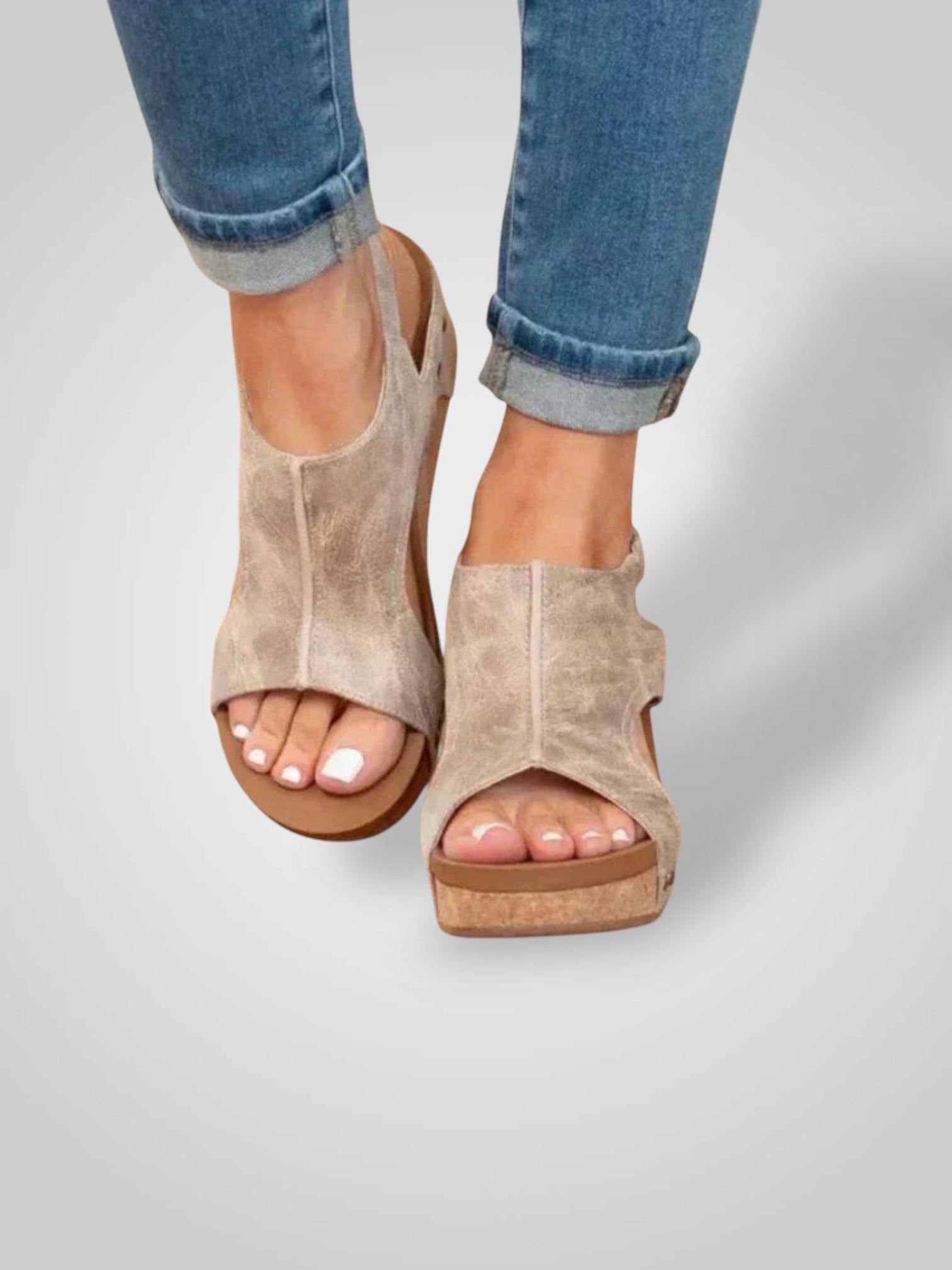 Kora – Orthopädische Ledersandalen für Damen mit Korkabsatz – Ansicht 5