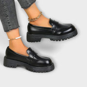 Orthopädische Damen-Mokassins aus Satin mit Absatz – Ansicht 5