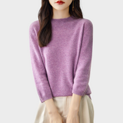 Lilith – Damen-Wollpullover mit kurzen Ärmeln und Kunstpelzbesatz – Ansicht 15