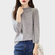 Lilith – Damen-Wollpullover mit kurzen Ärmeln und Kunstpelzbesatz – Ansicht 5