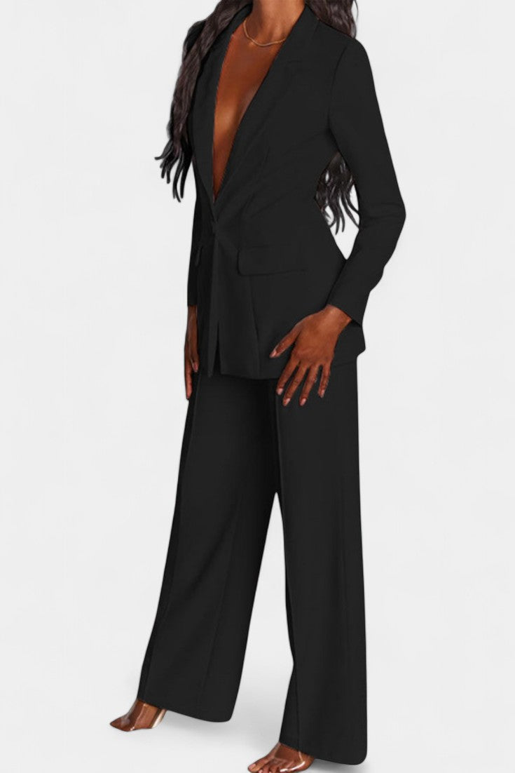 Marnie Set aus tailliertem Blazer und weit geschnittener Hose