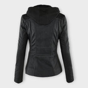 Elise – Moderne Lederjacke für Damen mit Kapuze – Ansicht 4