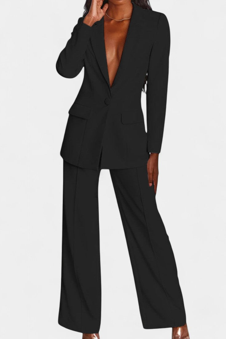 Marnie Set aus tailliertem Blazer und weit geschnittener Hose
