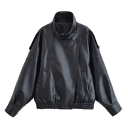 Retro-Kunstlederjacke für Damen