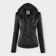 Elise – Moderne Lederjacke für Damen mit Kapuze