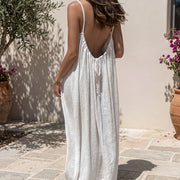 Breezea - Bodenlanges Sommerkleid Mit Tiefem Rückenausschnitt