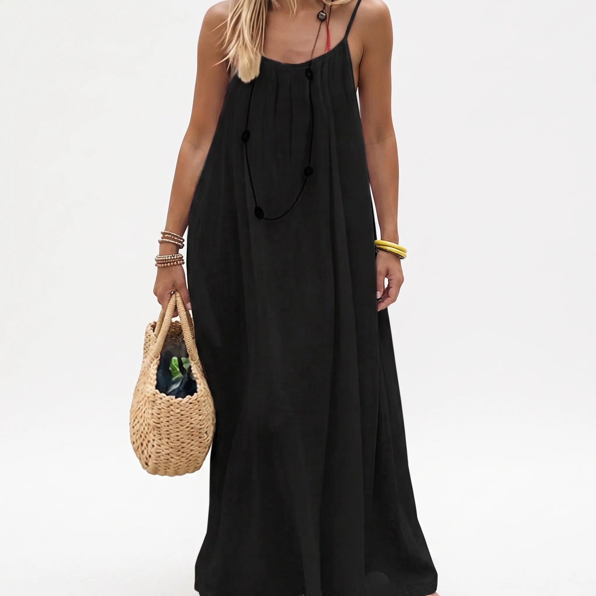 Breezea - Bodenlanges Sommerkleid Mit Tiefem Rückenausschnitt