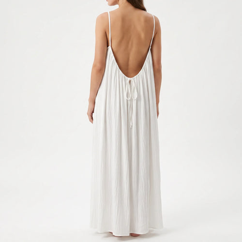 Breezea - Bodenlanges Sommerkleid Mit Tiefem Rückenausschnitt