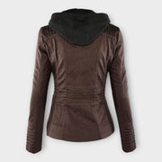 Elise – Moderne Lederjacke für Damen mit Kapuze – Ansicht 7