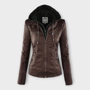 Elise – Moderne Lederjacke für Damen mit Kapuze – Ansicht 5