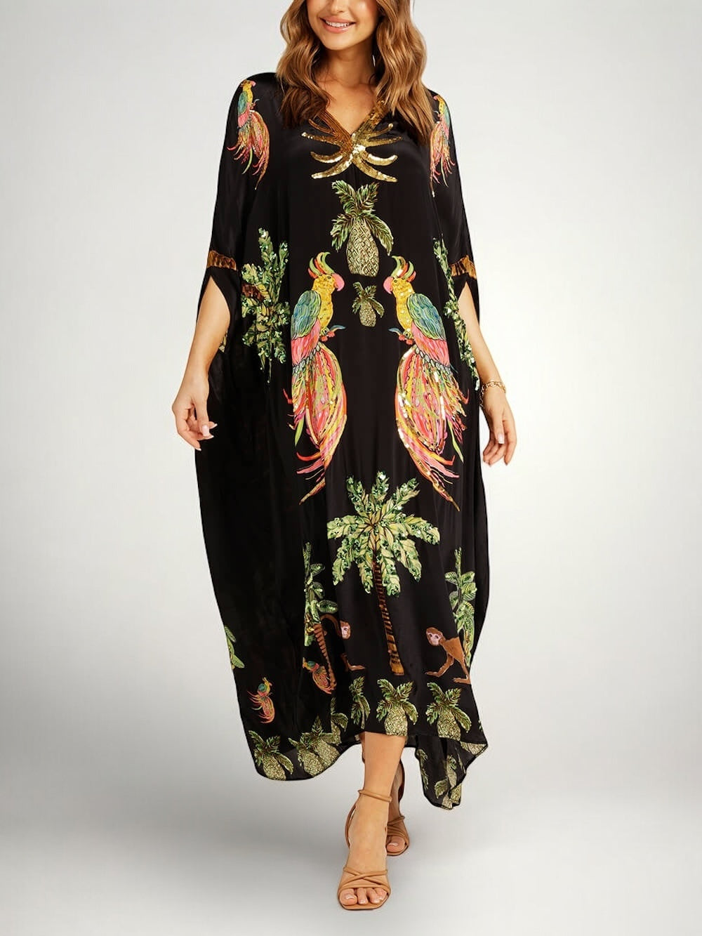 Sahara – Tropisches Damenkleid mit überschnittenen Schultern – Ansicht 6