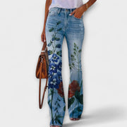 Geblümte Hose für Damen mit weitem Bein – Ansicht 5