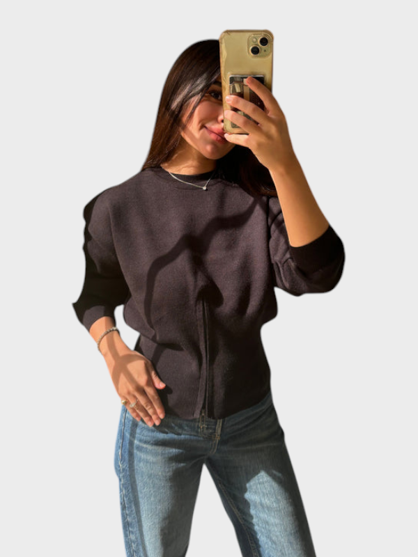 Antonia – Langärmeliges Damen-Stricktop – Ansicht 2