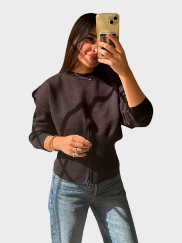 Antonia – Langärmeliges Damen-Stricktop – Ansicht 3