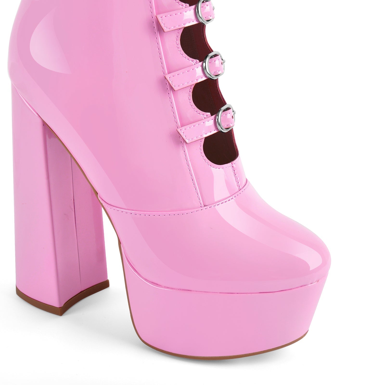 Mandy – Plateau-Kniestiefel für Damen mit Schnallenriemen – Ansicht 3