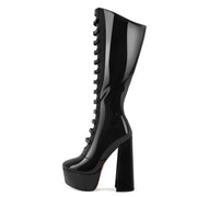 Mandy – Plateau-Kniestiefel für Damen mit Schnallenriemen – Ansicht 5