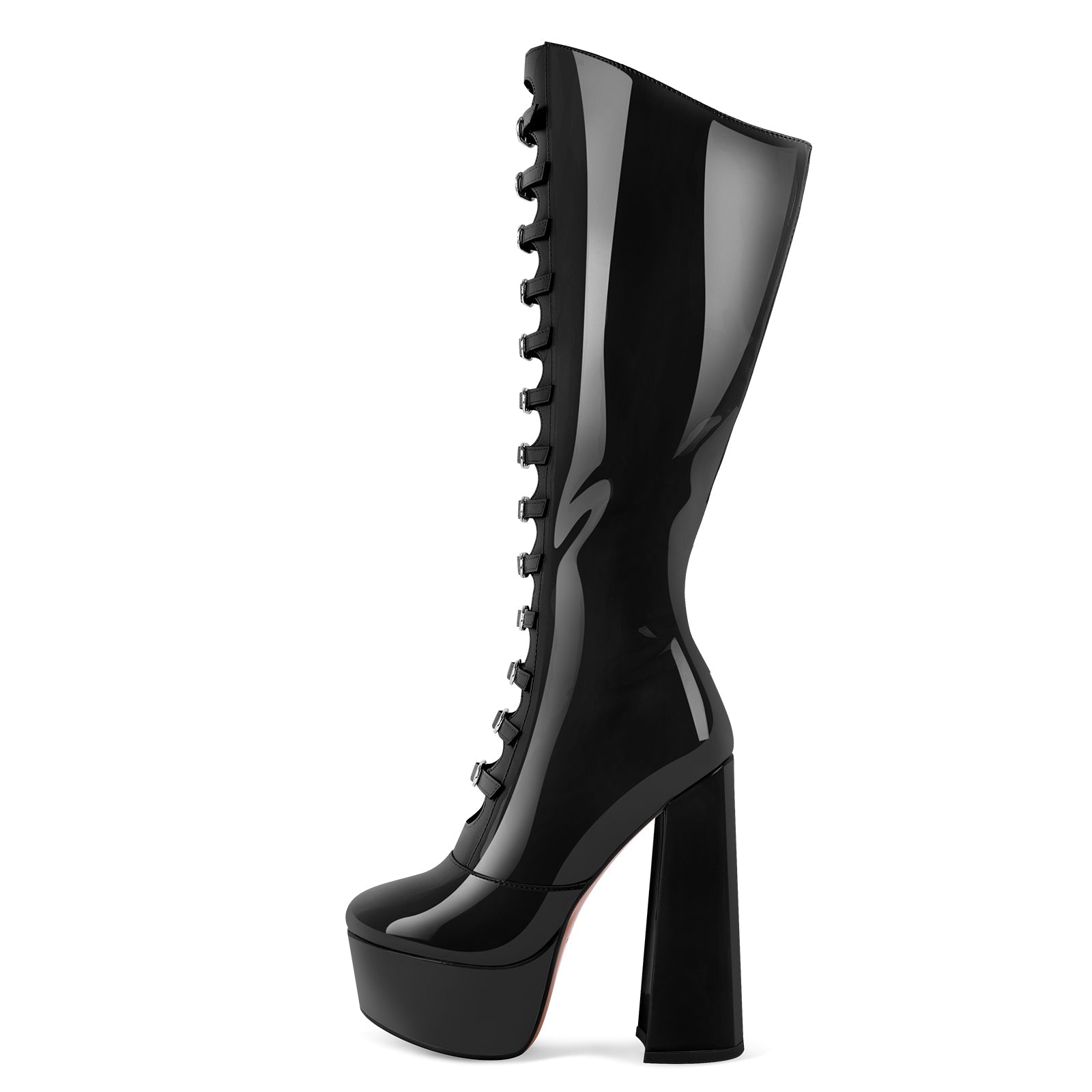 Mandy – Plateau-Kniestiefel für Damen mit Schnallenriemen – Ansicht 5