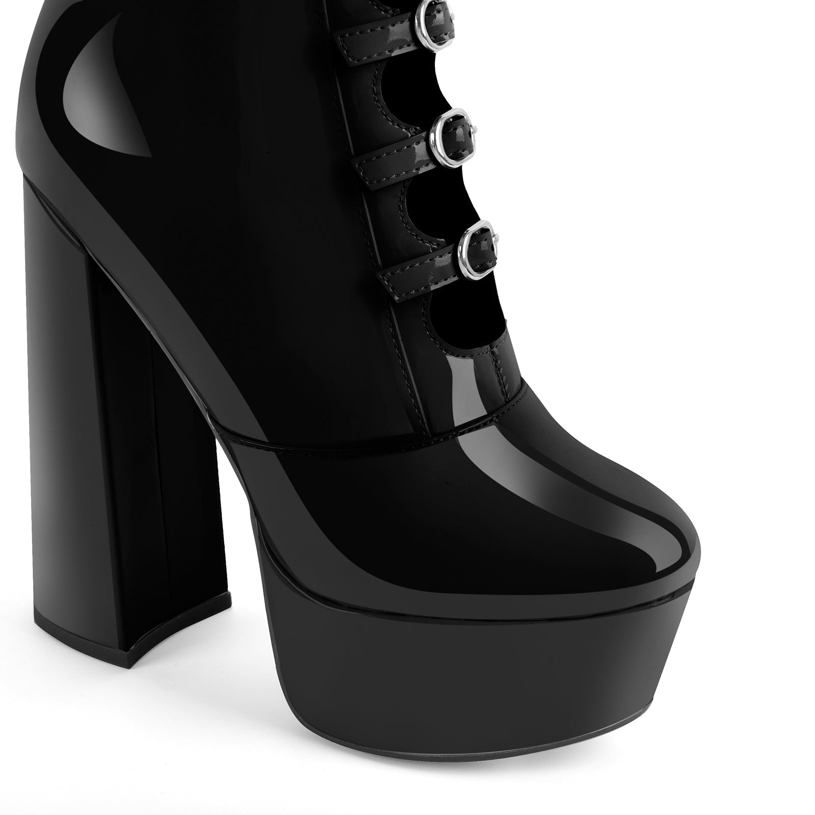Mandy – Plateau-Kniestiefel für Damen mit Schnallenriemen – Ansicht 6