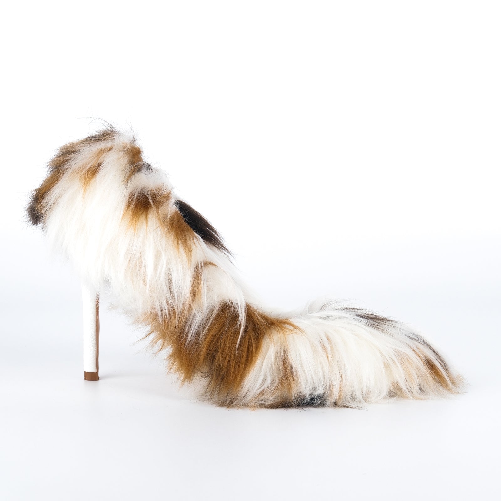 Damen-Stiletto-Pumps Mariene mit spitzer Zehenpartie und Fellbesatz – Ansicht 3