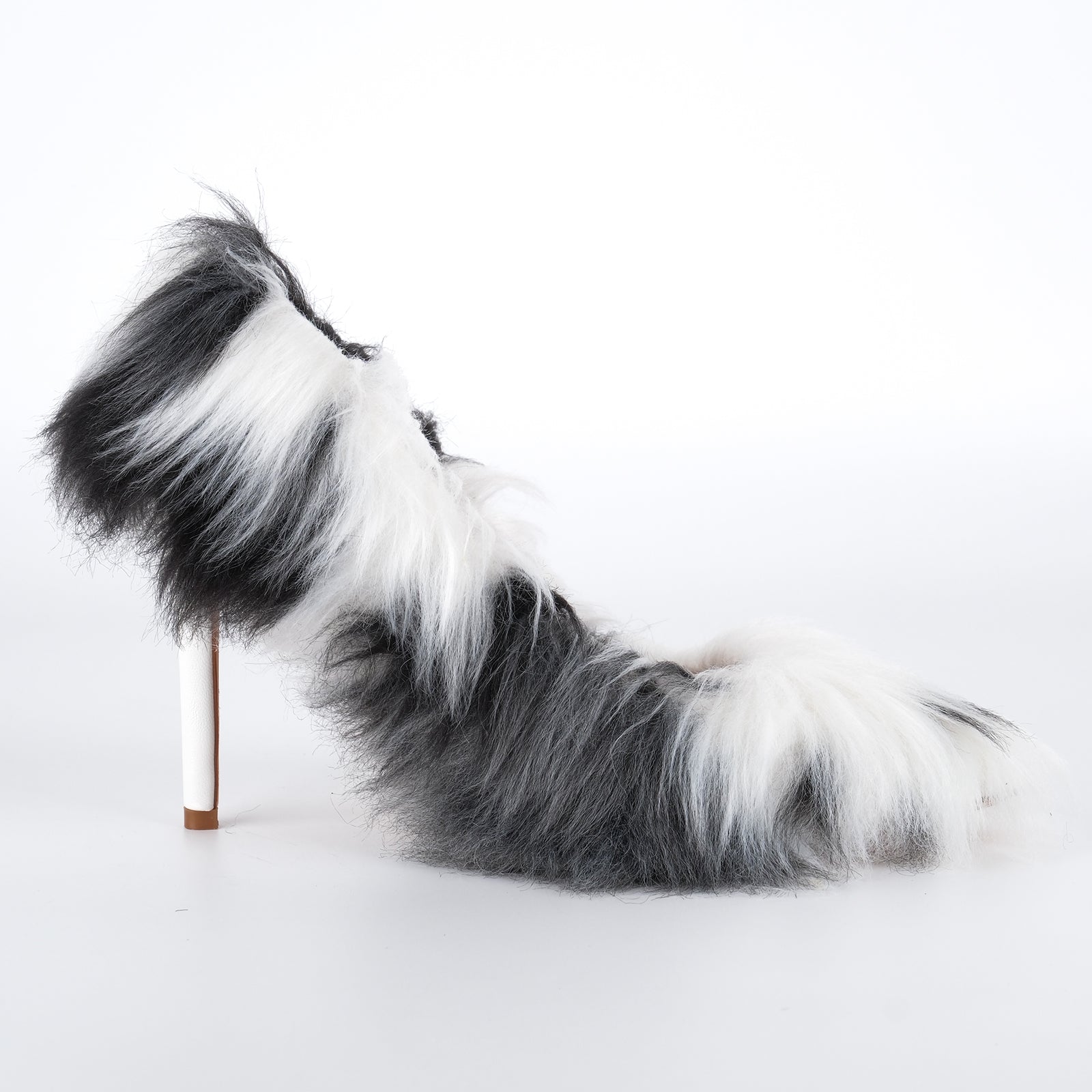 Damen-Stiletto-Pumps Mariene mit spitzer Zehenpartie und Fellbesatz – Ansicht 8