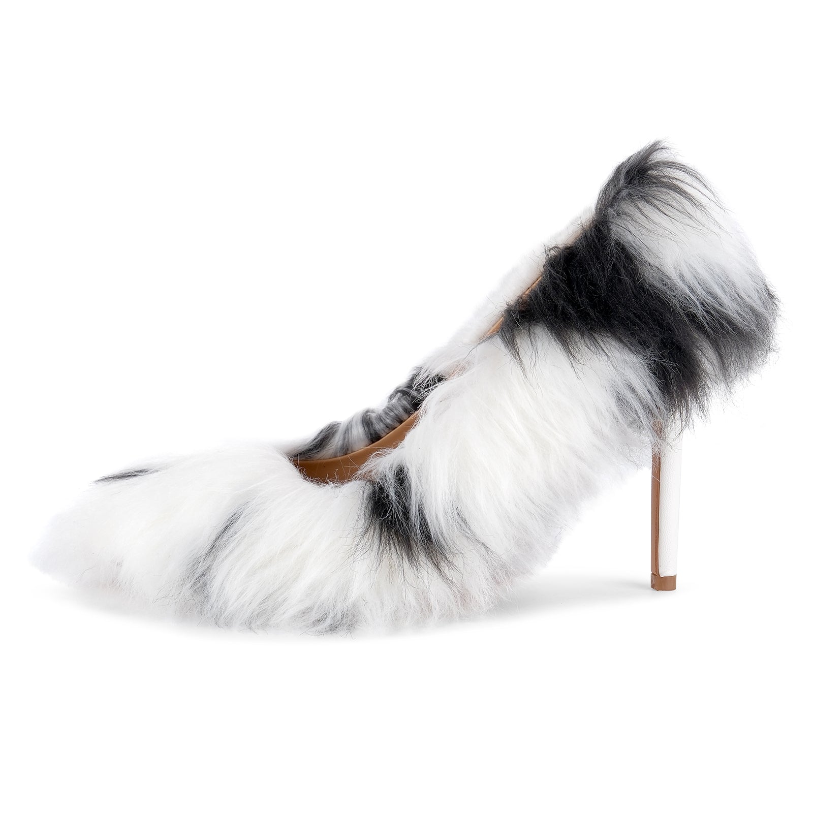 Damen-Stiletto-Pumps Mariene mit spitzer Zehenpartie und Fellbesatz – Ansicht 6
