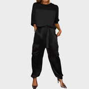 Damen-Satin-Set Grace mit Bluse und Hose – Ansicht 2