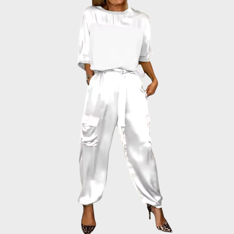 Damen-Satin-Set Grace mit Bluse und Hose – Ansicht 3