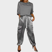 Damen-Satin-Set Grace mit Bluse und Hose – Ansicht 4