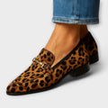 Γυναικεία σαμπό Ρίτα με animal print και αγκράφες