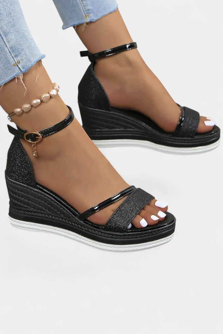 Orthopädische Damen-Keilsandalen Corinne mit Plateau – Ansicht 2