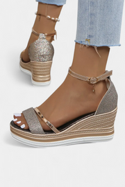 Orthopädische Damen-Keilsandalen Corinne mit Plateau