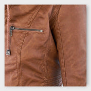 Elise – Moderne Lederjacke für Damen mit Kapuze – Ansicht 8