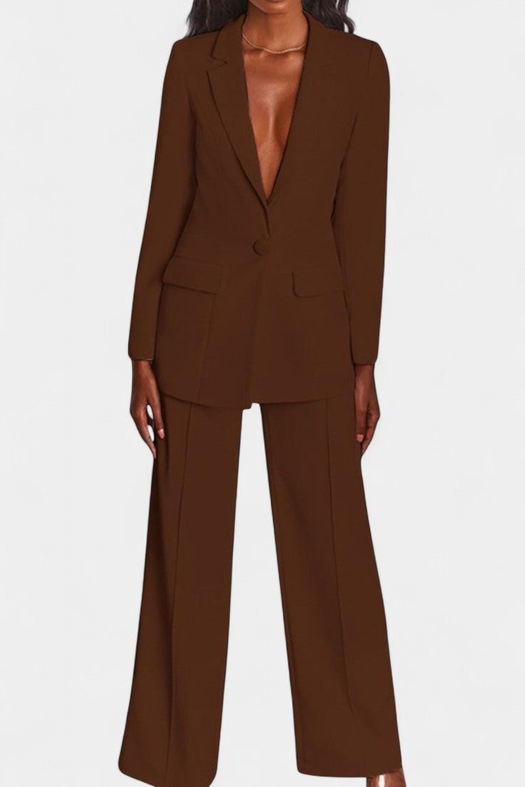 Marnie Set aus tailliertem Blazer und weit geschnittener Hose