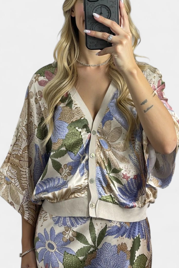 Florales Damen-Set Shae mit schulterfreier Bluse und Meerjungfrauenrock – Ansicht 6