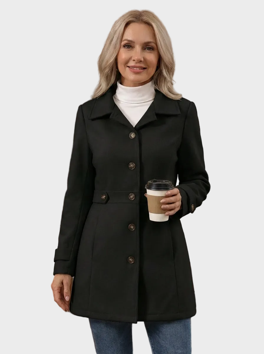 Rosa – Eleganter zeitloser Wollmantel für Damen – Ansicht 4