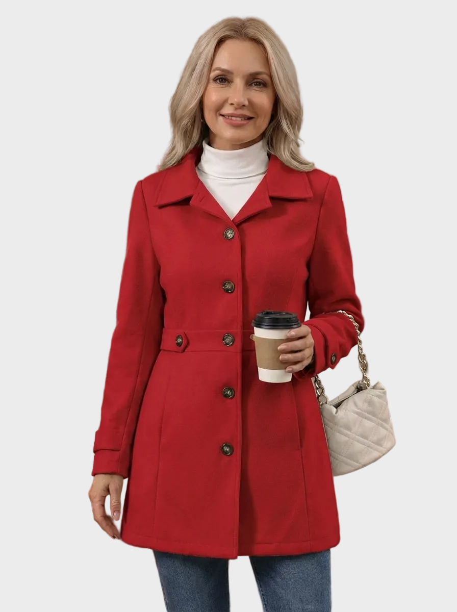 Rosa – Eleganter zeitloser Wollmantel für Damen – Ansicht 5