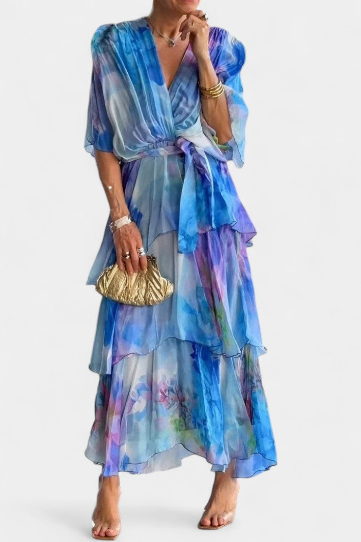 Carol – Florales Maxikleid für Damen im Aquarell-Stil