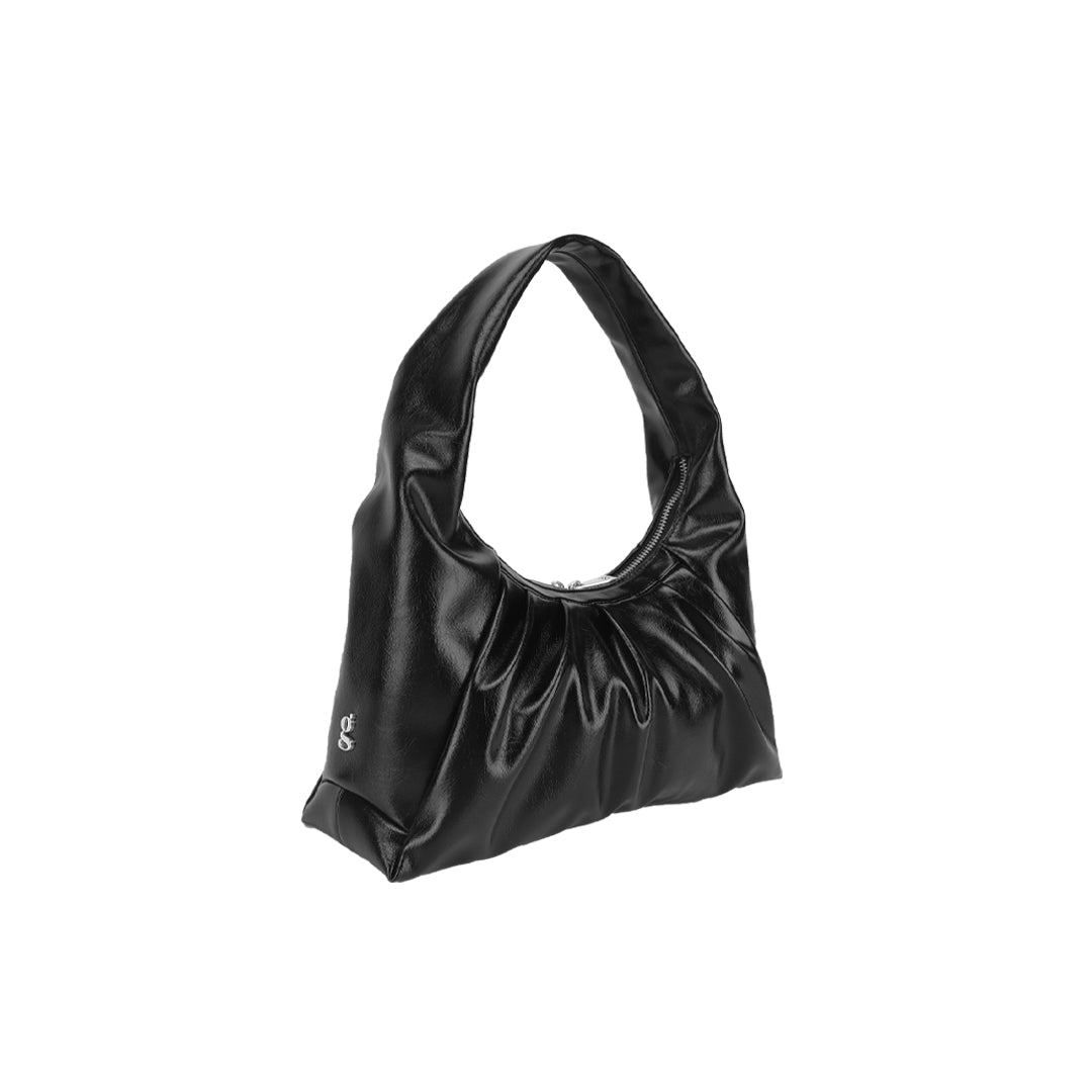 Demi – Schwarze halbmondförmige Hobo-Tasche für Damen – Ansicht 3