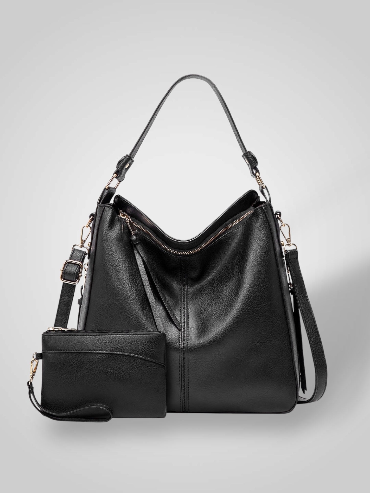 Freia – Elegante Lederschultertasche für Damen – Ansicht 13
